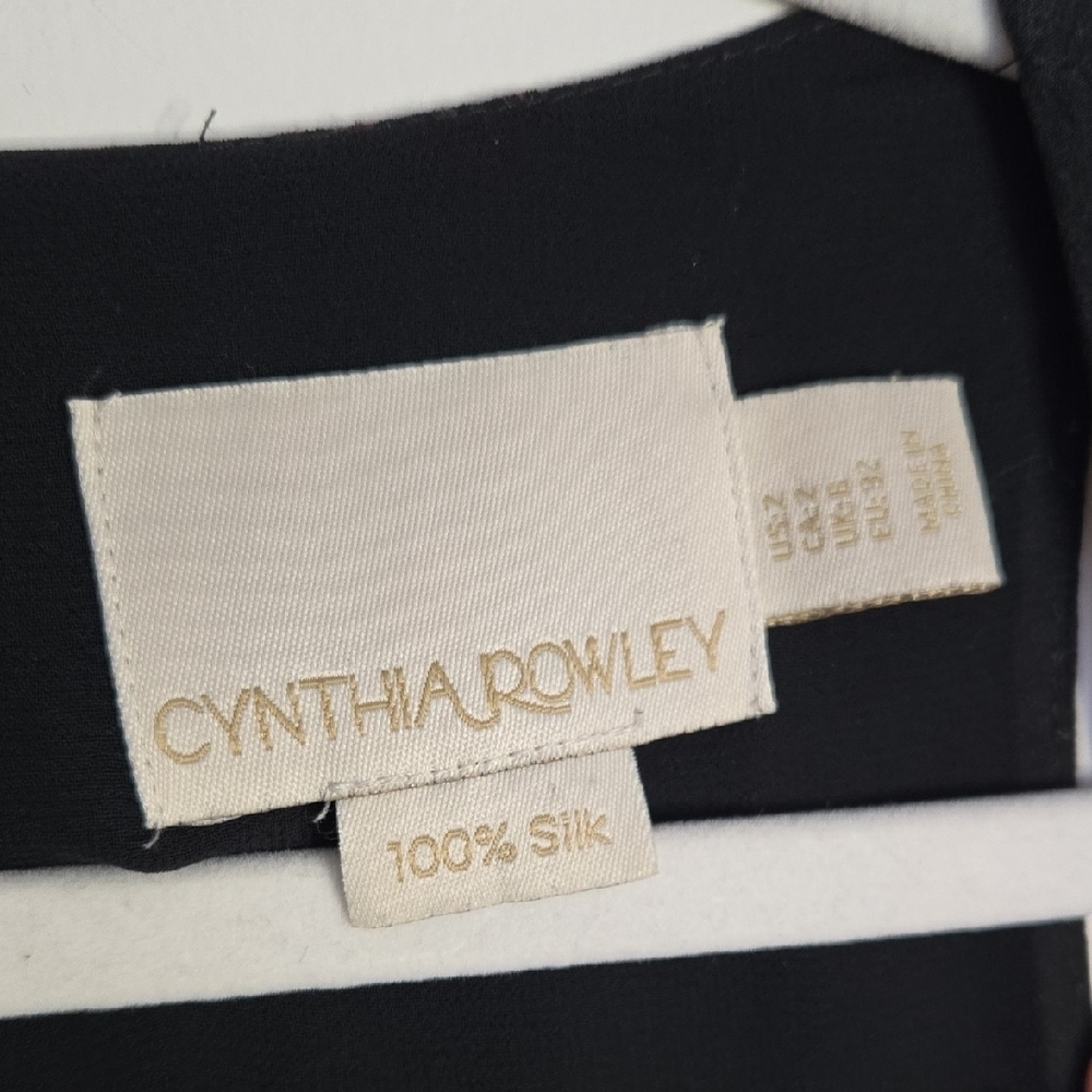 Cynthia Rowley Elegant 100% Silk Black Sleeveless Dress Normcore Size 2 - Picture 2 of 5